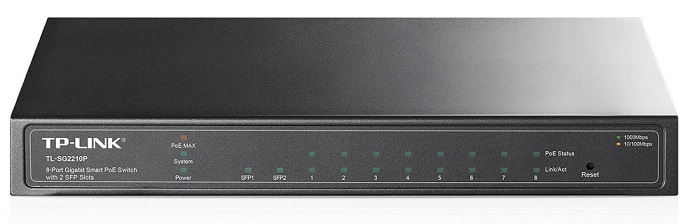 8-Port Gigabit Smart PoE Switch with 2 SFP Slots TP-LINK TL-SG2210P