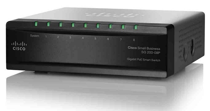 8-port Gigabit PoE Smart Switch Cisco SG200-08P
