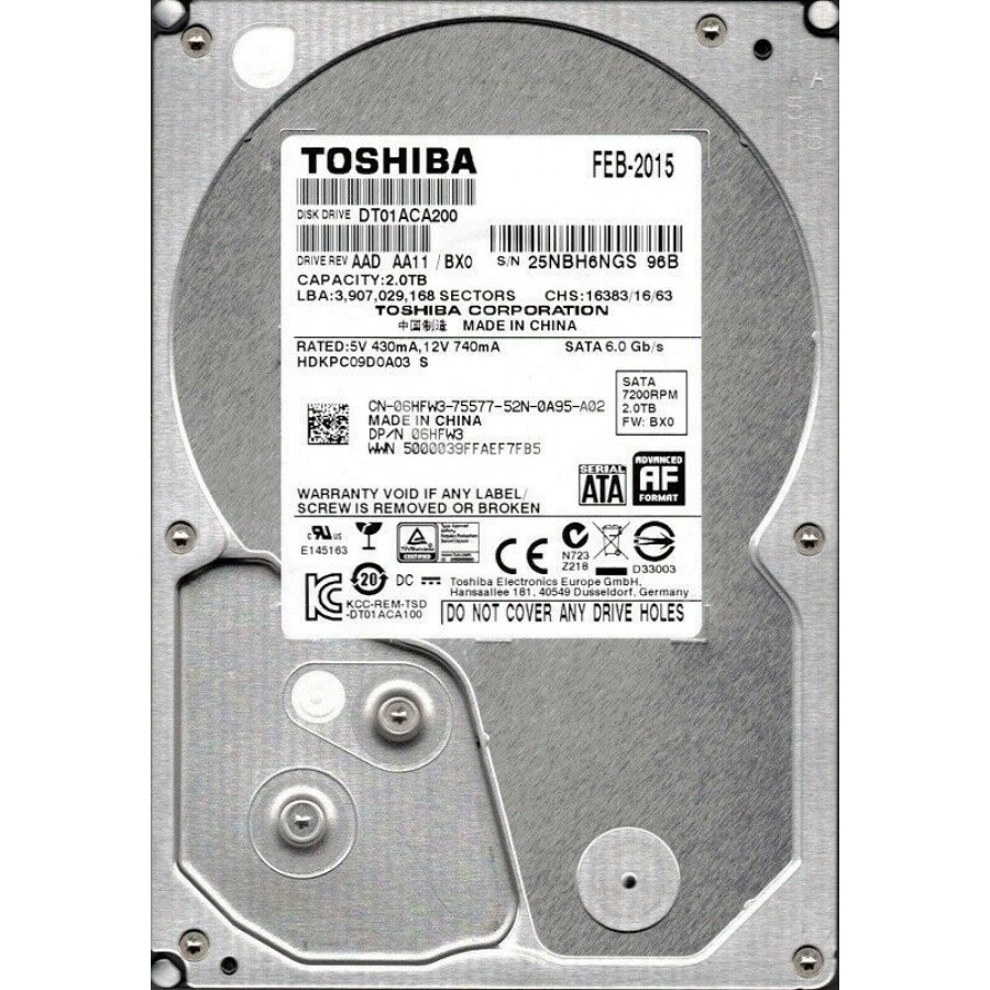Ổ CỨNG TOSHIBA DT01ACA200 3.5" PC/DESKTOP 2TB